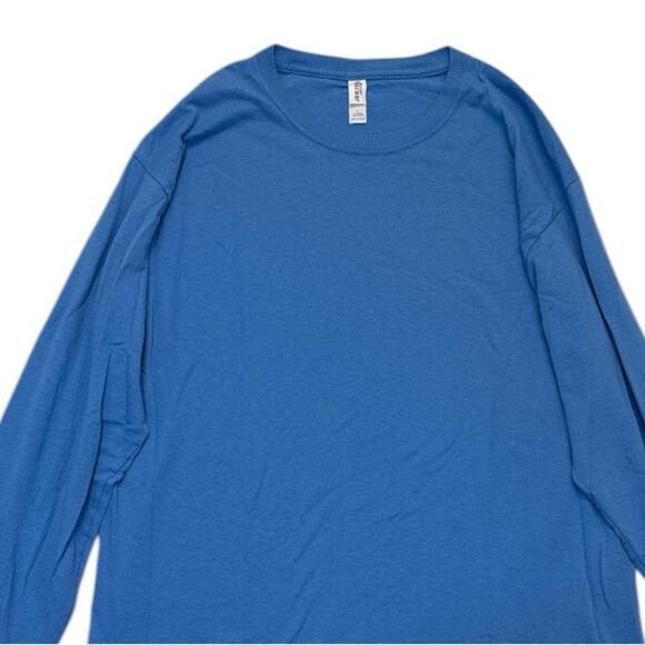 Jerzees Blue Long Sleeve T-shirt round crewneck tee Men’s Large - Picture 2 of 5